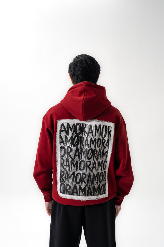 Amor Maroon Hoodie