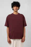 BURGUNDY CORE RELAXED TEE - KYT Fashion
