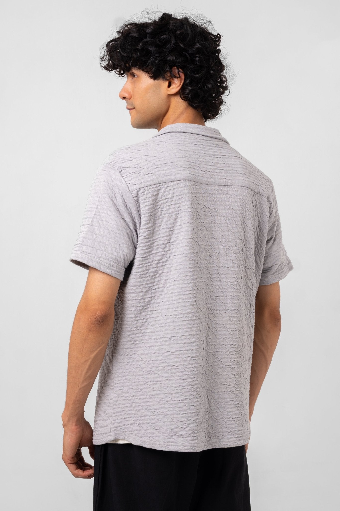 SLATE WAVE CUBAN SHIRT - KYT Fashion