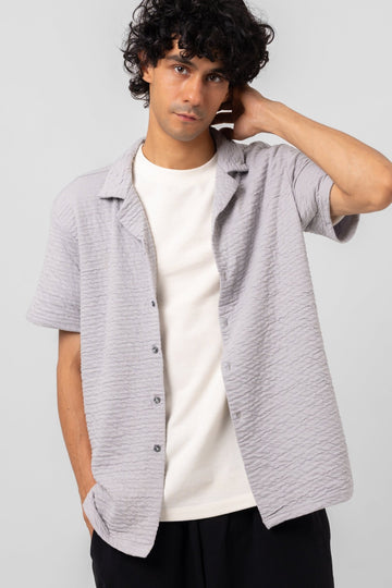 SLATE WAVE CUBAN SHIRT - KYT Fashion